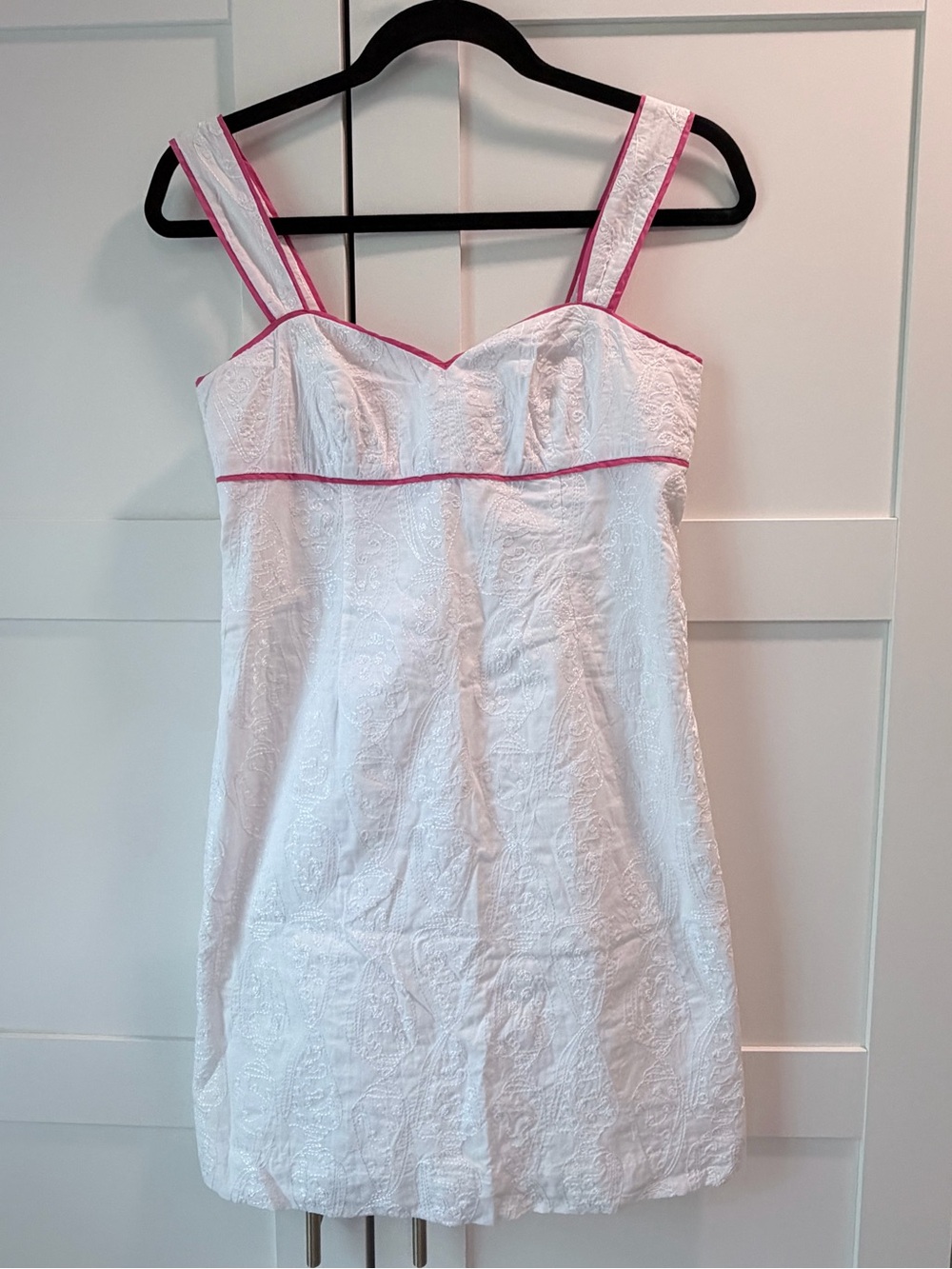 Lilly Pulitzer White Mini Dress with Pink Trim
